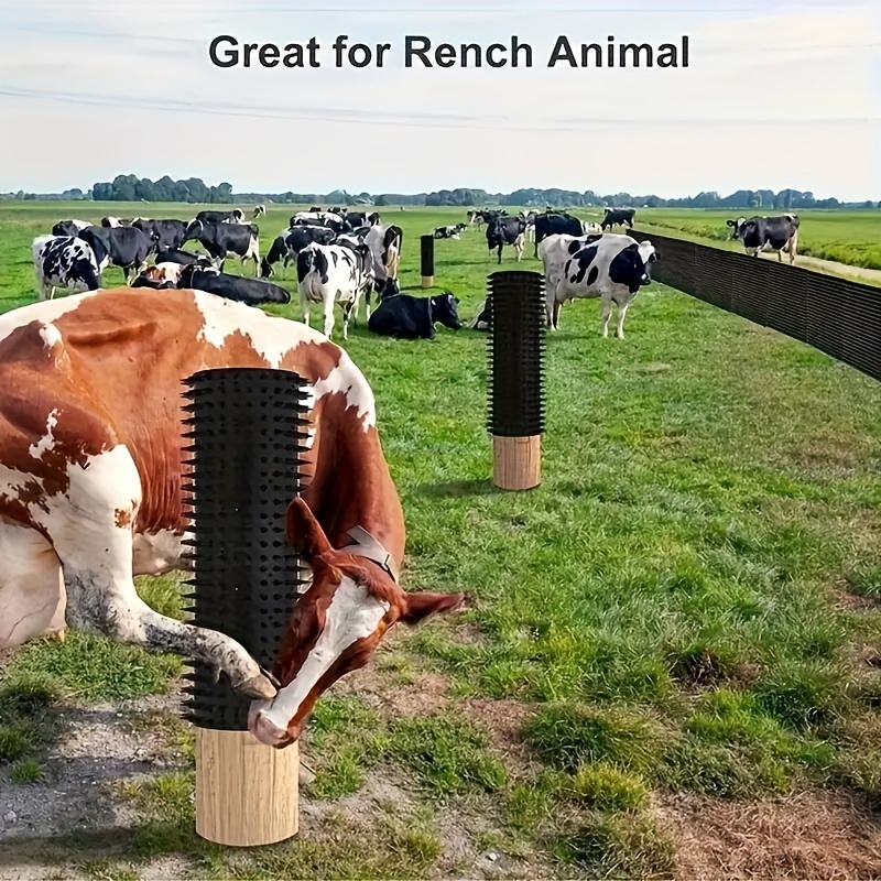 Cow Scratch Brush - Universal Scratching Pole For Stable Cattle Pony Sheep  Goats