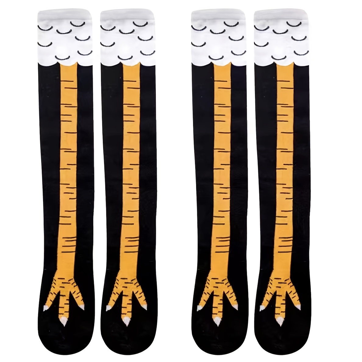 New Women Men Funny Chicken Legs Feet High Socks Cartoon Thigh Stockings