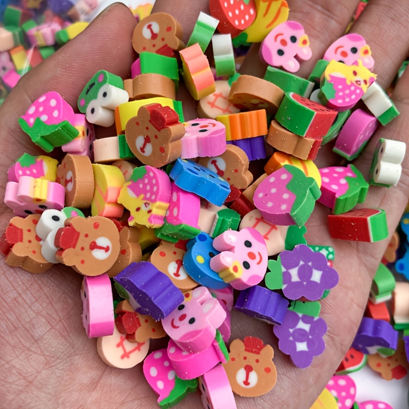 1000 Pieces Mini Erasers for Kids, Bulk Small Animal Fruit Pencil Erasers  Assortment for Home Rewards, School Supplies and Gift Filling