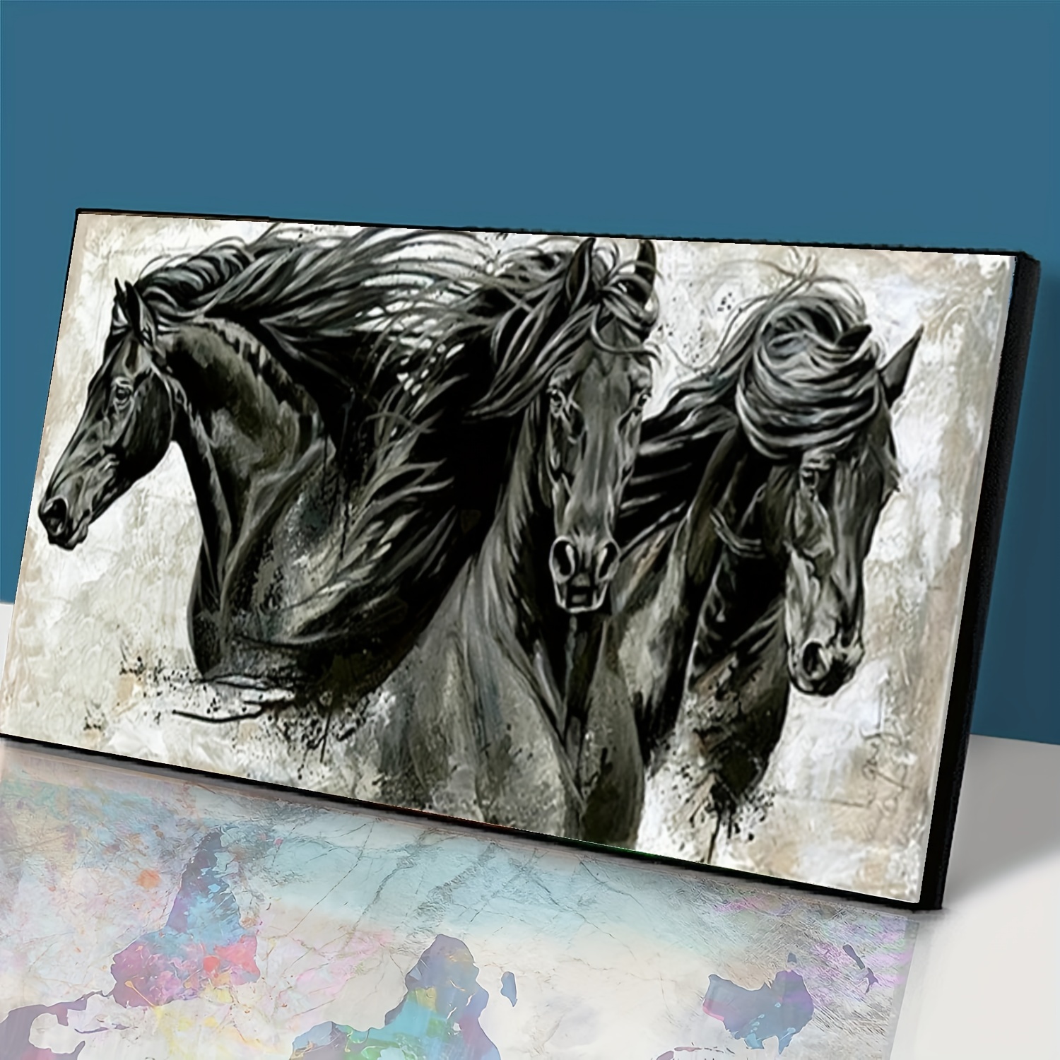 Noche Beautiful Black Horse Diamond Painting, Fun Animal. Horse DIY  Interaction Craft Digital Painting for Adults, Suitable for Bathroom Decor  Wall