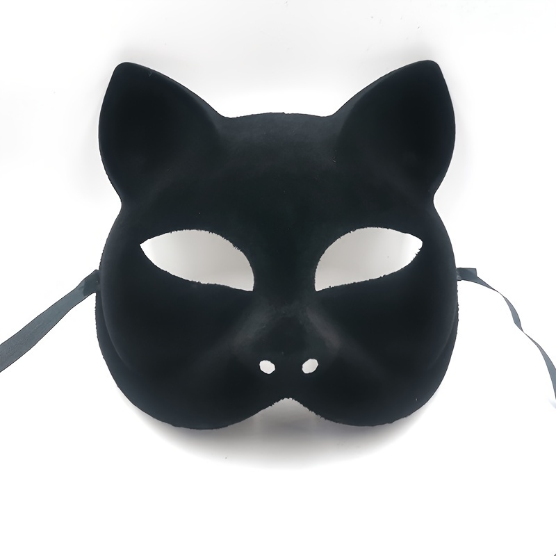 1pc Maschera Mascherata Uomo, Maschera Pizzo Viso Gatto Lusso