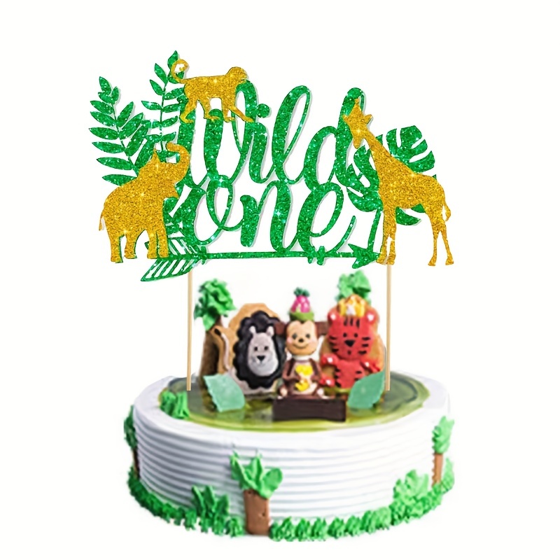 Lot de 16 décorations de gâteau pour 1er anniversaire, jungle safari,  forêt, animaux de la forêt, figurines de gâteau 1er anniversaire,  décoration de gâteau pour garçons et filles : : Cuisine et