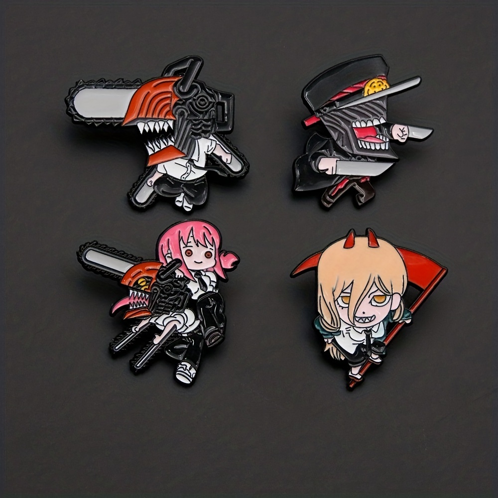 Anime Chainsaw Man Enamel Brooch Men Riding Shark Lapel Pin Fans