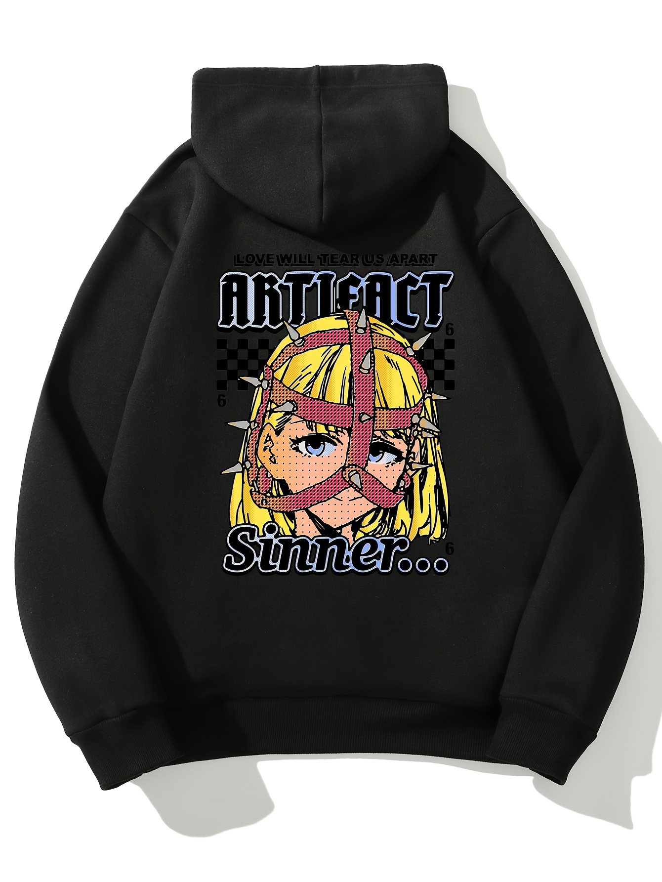 Sudadera Capucha Estampado Chica Anime Bolsillo Canguro - Temu