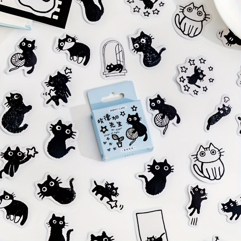 50 Pcs cute cat stickers, funny cat emoticons, graffiti stickers,  polypropylene waterproof, laptop, skateboard, scrapbook, suitcase, luggage,  guitar, computer, mobile phone