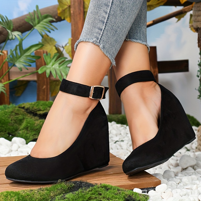 Women's Solid Color Shoes, Slip On Ankle Elastic Strap Slingback Shoes,  Stiletto Comfy Trendy Shoes