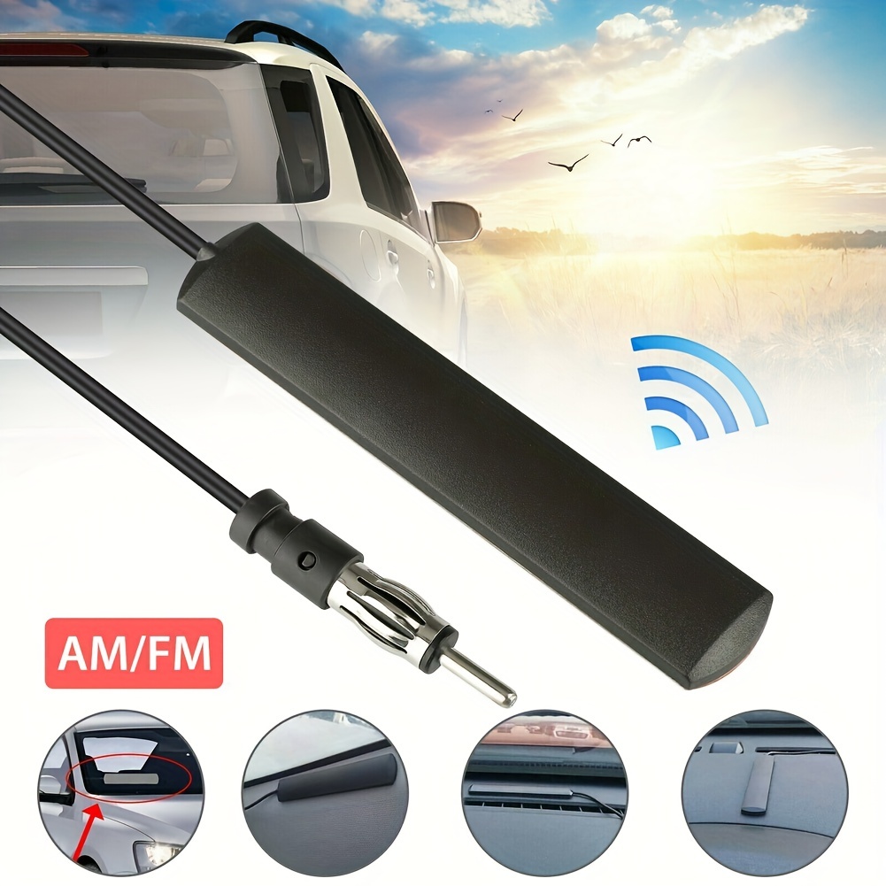 Antena de radio de coche, 1.4 in de fibra de carbono tornillo de aluminio  antena de coche de decoración corta antena de reemplazo universal