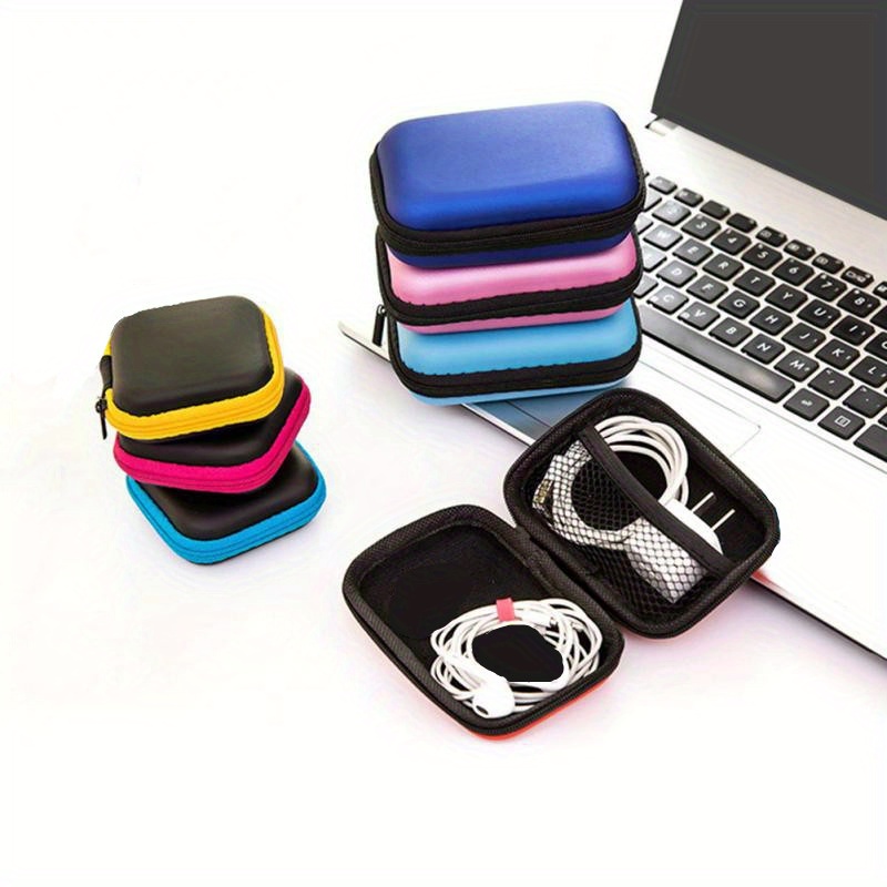 Hard Drive Hard Case, Rectangle Shaped Portable Protection EVA Shockproof  Earbuds Earphone Headset Headphone Carrying Cases with Zipper for  Wired/Bluetooth Headset Change Purse 