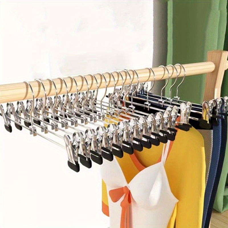 Porte-pantalons télescopique multifonctionnel pour le rangement de la  garde-robe à domicile-conception de pince à pantalon pliable et spéciale