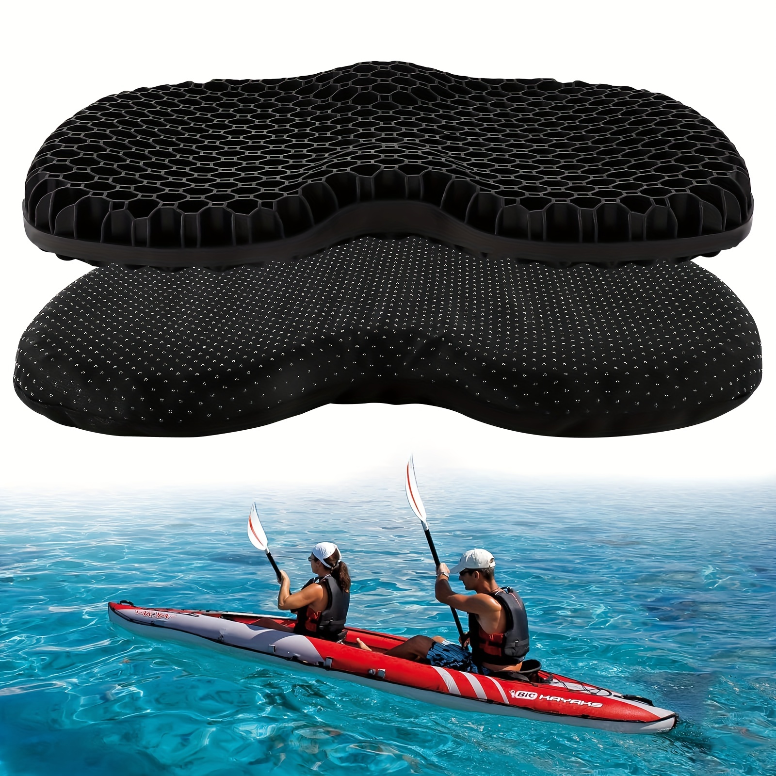 2Pcs Kayak Seat Cushion Pad Sit-On Rowing Boat Mat Fishing Seat Pad Cushion  for Kayak Canoe Fishing Boat Outdoor Camping (Black) - AliExpress