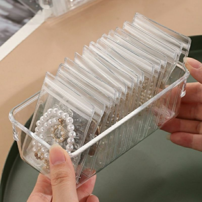 50/100pcs, Pvc Jewelry Bags Clear Plastic, Anti Tarnish Small Ziplock  Zipper Bags For Travel Jewelry Jewelry Storage Book Jewelry Packaging Bead  Earring Bracelet Ring Necklace Organizer, High-quality & Affordable