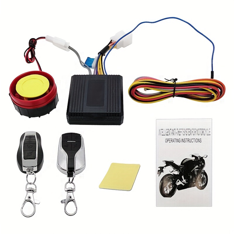  Sistema de alarma antirrobo para motocicleta, alarma de  seguridad antirrobo universal de 12 V con control remoto doble : Automotriz