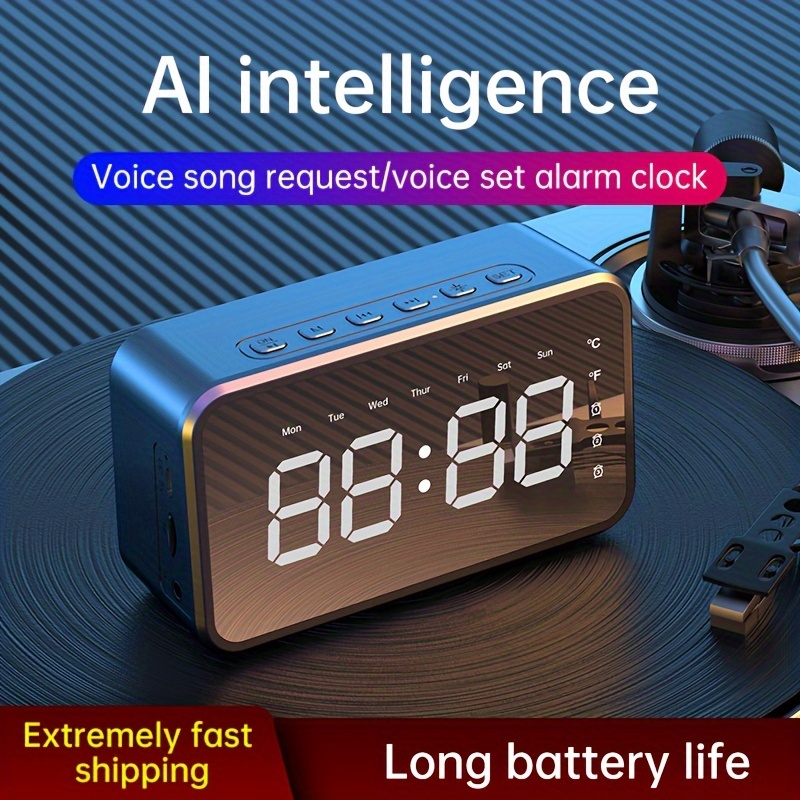 Haut-parleur Bluetooth de réveil, haut-parleur de réveil intelligent sans  fil Bluetooth Audio Portable Home