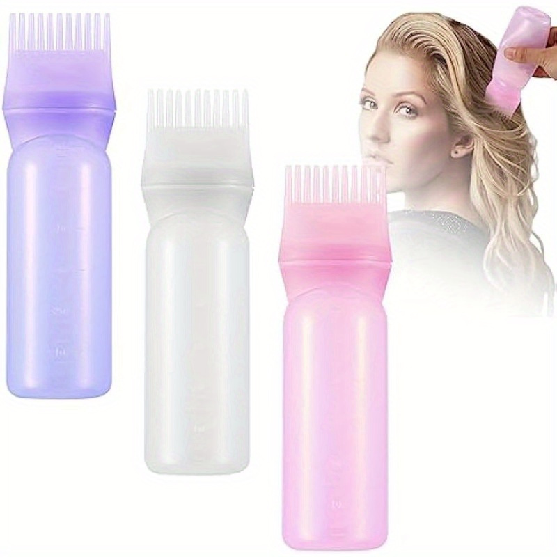20ml Root Comb Applicator Bottle Refillable for Hair Dye Hair Oil Applicator  with Graduated Scale Salon Home Hair Styling Tools