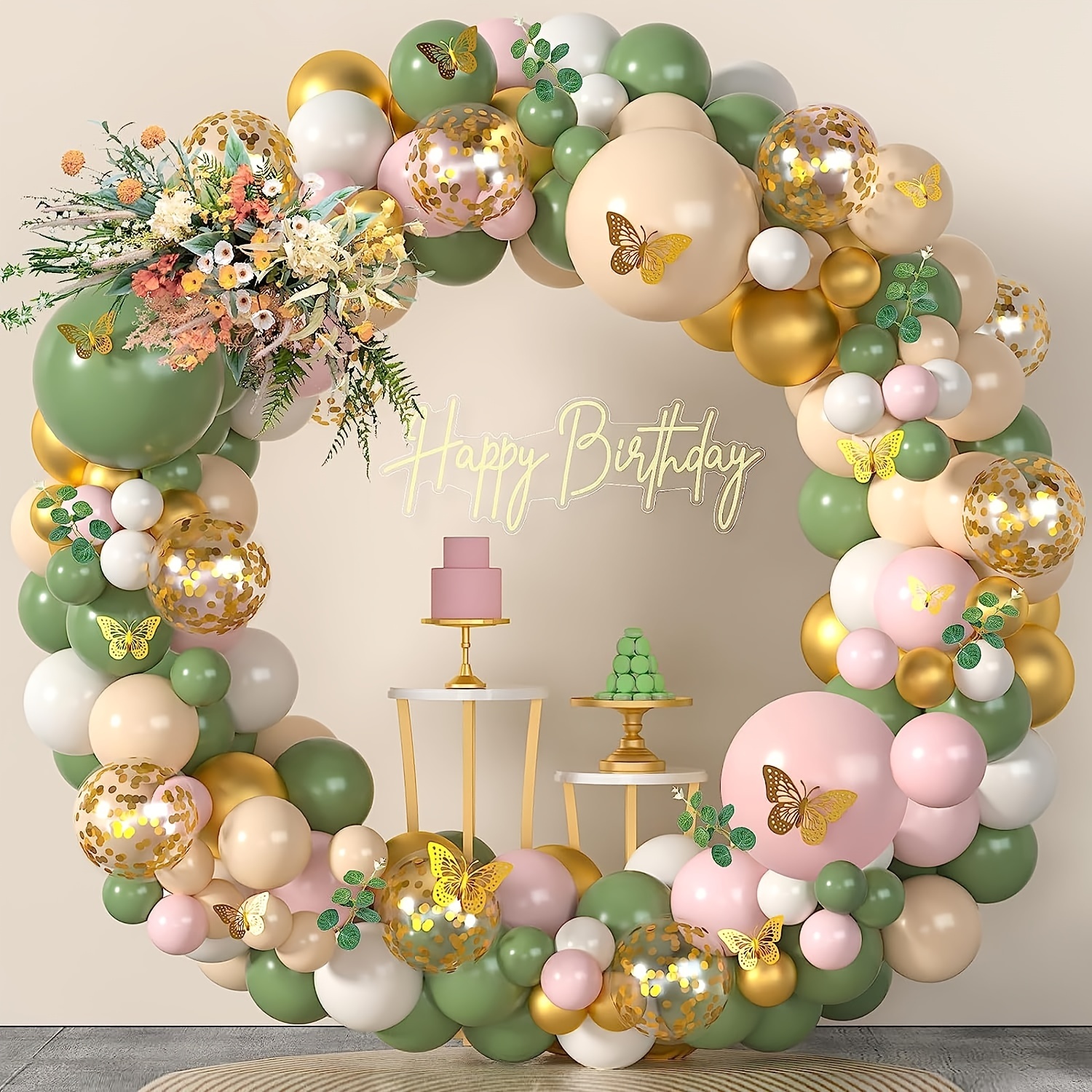 Kit de arco de globos color crema café de 114 piezas para cumpleaños, baby  shower, despedida de soltera y decoración de fiesta, incluye guirnalda de  globos -  México
