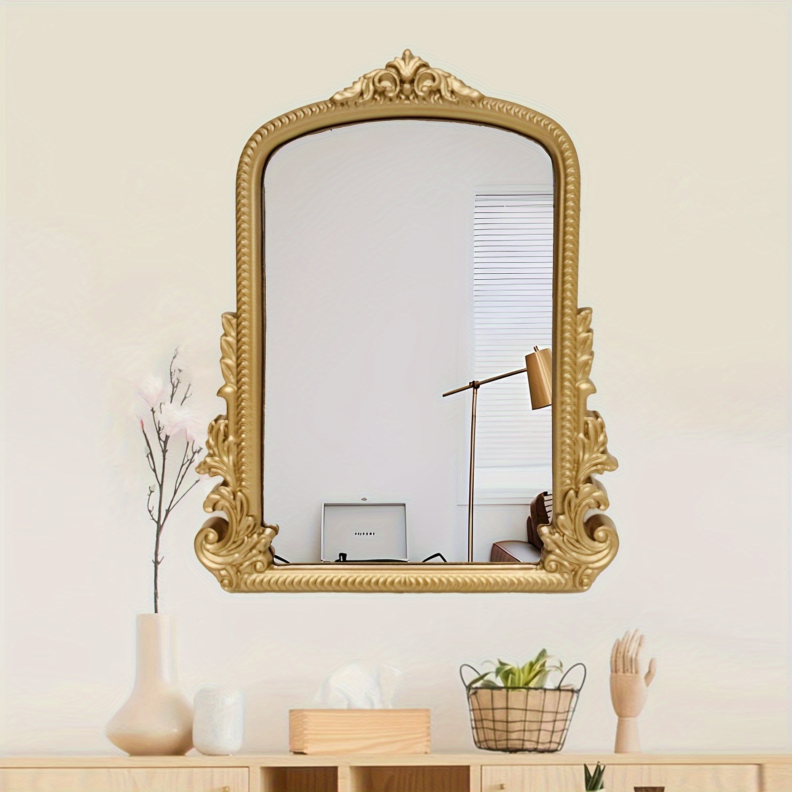 1 Espejo Decorativo Montado En Pared Madera Espejo - Temu