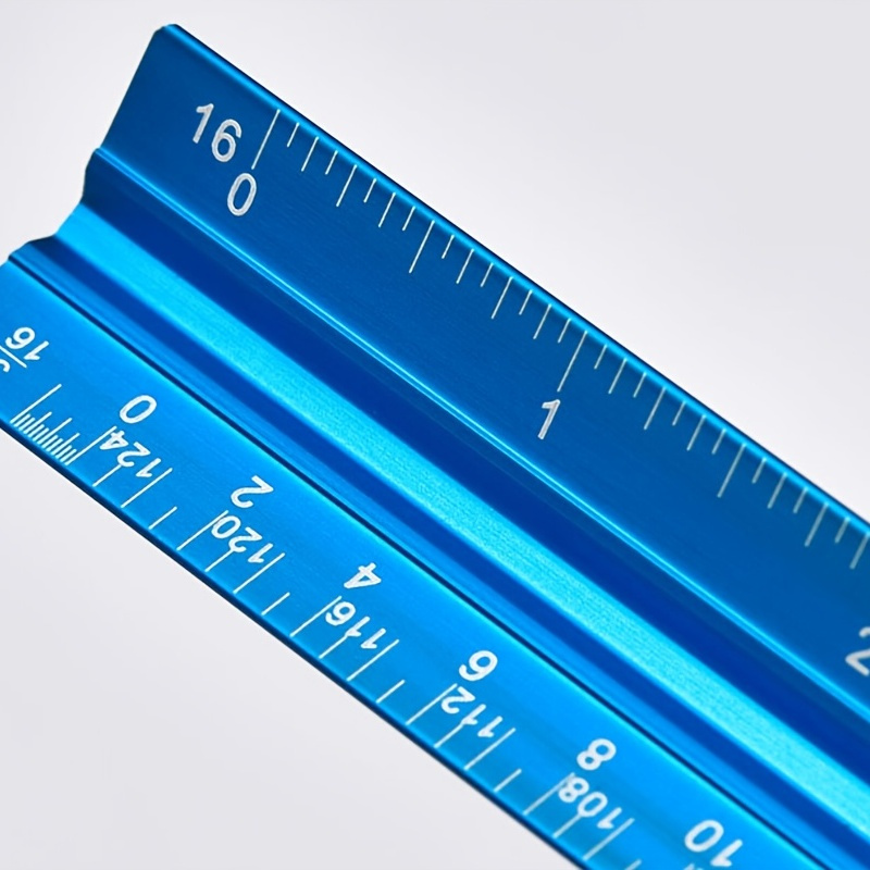 12Architectural Scale Ruler, Aluminum Scale, Triangular Ruler, Scale Ruler  for Blueprint Imperial Measurements for Architects Engineering Artists