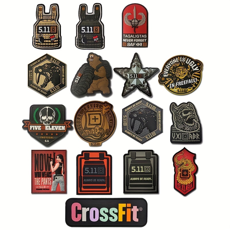 CrossFit 5.11 PVC Táctico Militar Moral Parches Insignias Emblema De  Combate Apliques Para Ropa Gancho Respaldo