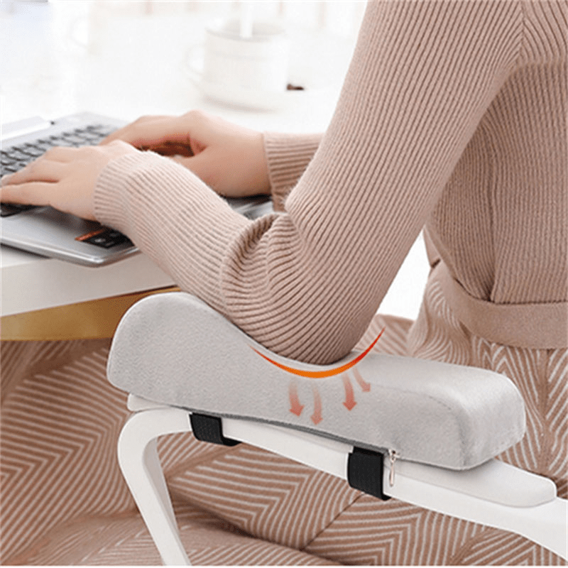 1 Pair Knitted Elastic Fabric Chair Armrest Covers Office Wheelchair Arm  Rest Pad Elbows Forearms Pressure Relief slipcover (Red)