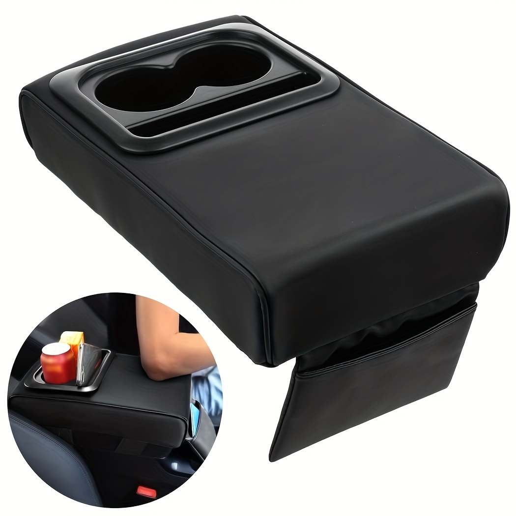 1pc Multi-functional Black Car Cup & Drink Holder + Phone Bracket + Outlet  Air Vent Clip + Seat Back, Door Side, Armrest Storage Box Trash Can