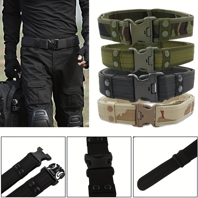 Multi-pockets Tactical Belt Outdoor Sport Hunting CS Military Nylon Oxford  Security Belt Military Tactical Belt(NO pocket/10 pockets)