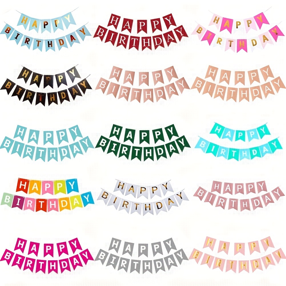 Happy Birthday Banner Pastel - Macaron Colorful Happy Birthday Banner for Happy 1st 2nd 3rd 13th 18th 21st 30th 40th 50th 60th Birthday Banner Sweet