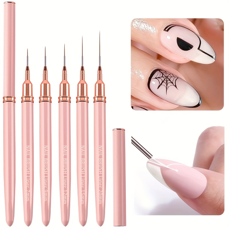 30Pcs Flat Pink Painting Brushes Nylon Hair Plastic Handle for Detail  Acrylic Nail Watercolor Oil Kid School Project Classroom