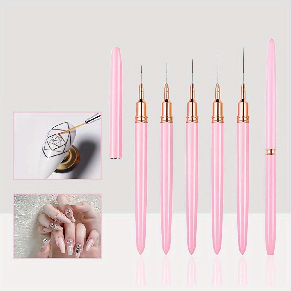 Professional Nail Art Liners Striping Brushes Tool Blu - Temu