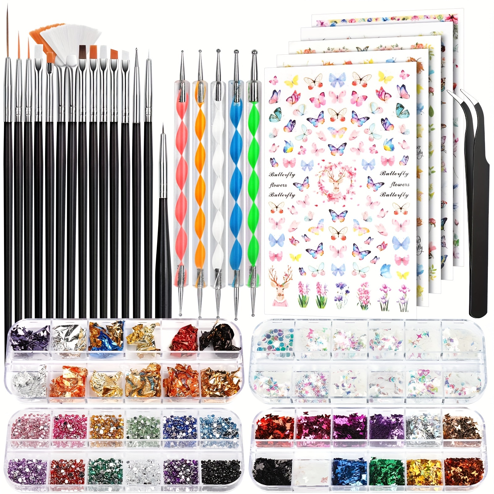 5-Piece Multicolor Dotting Tool Set - Create Unique Nail Art Designs &  Embossing Patterns!