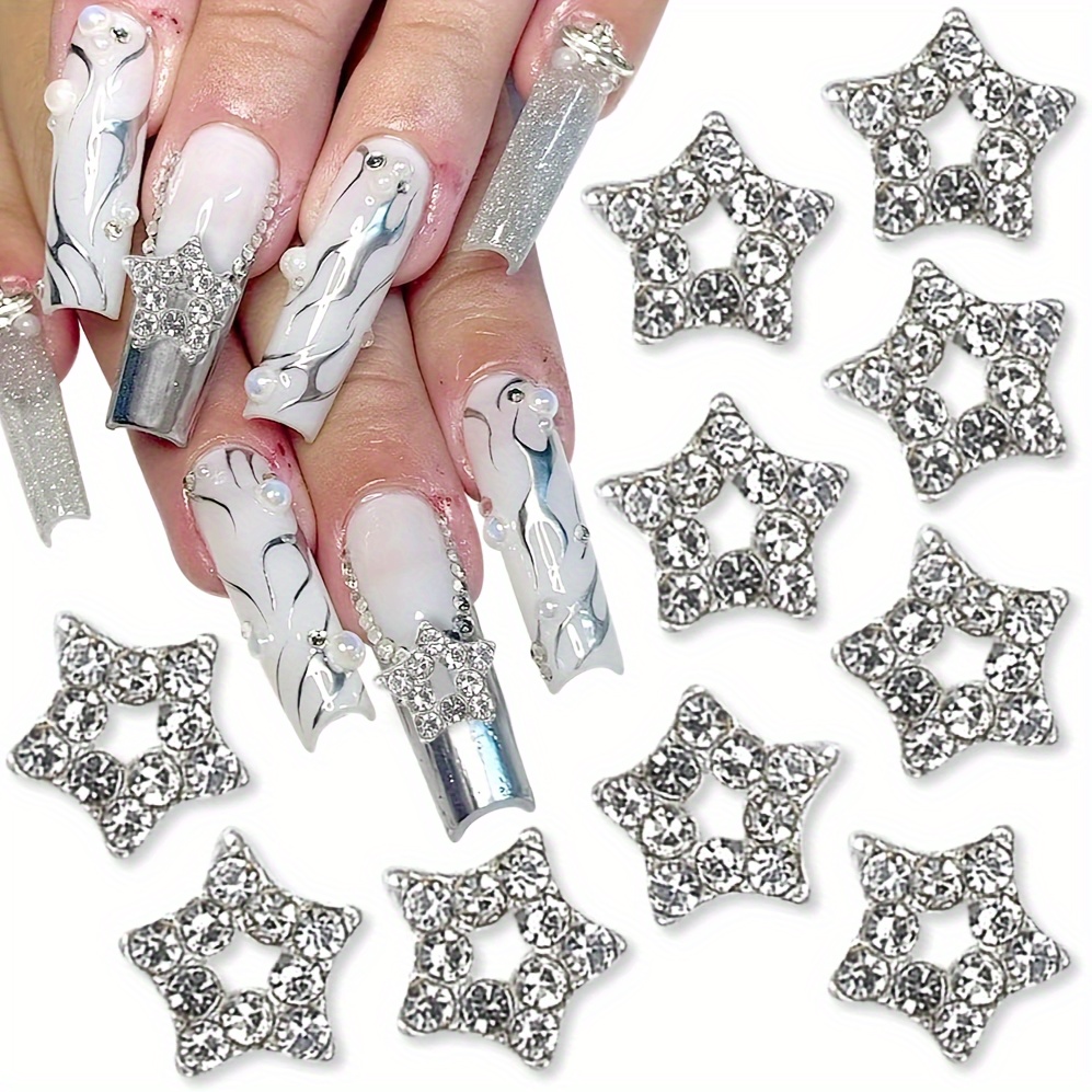 20PCS Star Nail Charms 3D Stars Nail Rhinestones Shiny Crystal Nail Art  Charms Y2k Nail Jewelry Nail Decor for Nails DIY Nail Art, Craft and
