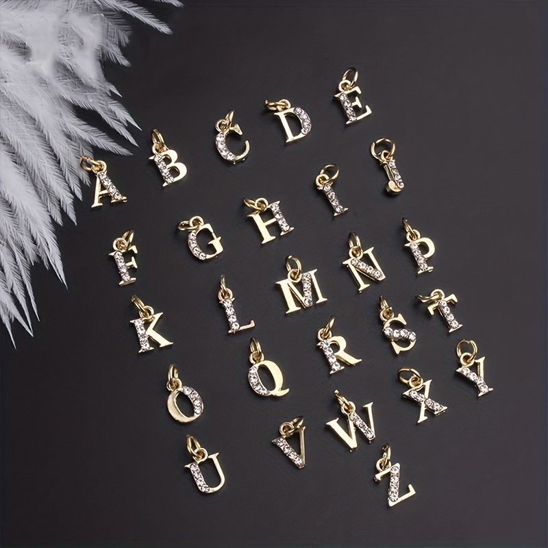 1pcs Dangle Nail Piercing Charms Alphabet Letter Alloy 3D Nail 