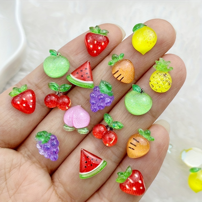 Fruit Polymer Clay Slices (Big) | Vegetable Fimo Clay Cane Slices |  Miniature Food & Resin Art (100pcs by Random)