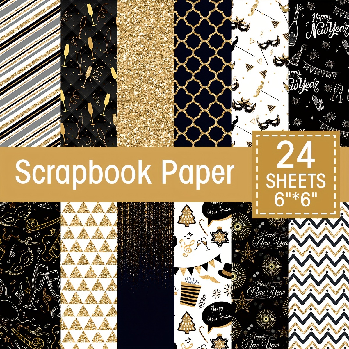 BLEDS Scrapbook Paper, 24 Sheets Craft Scrapbooking Paper Pad 12x12 inch Watercolored Paper Single-Side Printing Junk Journal Cards