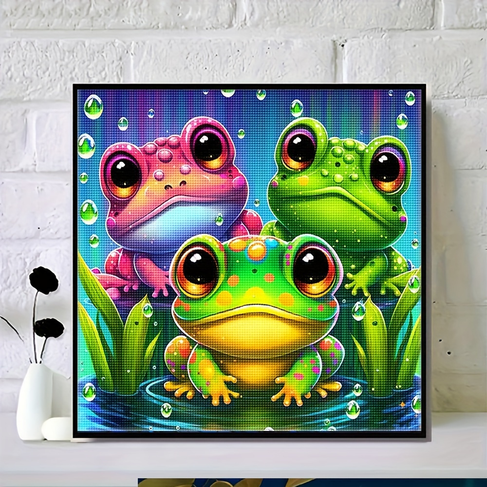 Diy Acrylic Painting Paint By Numbers Kit For Adults Beginner, Colorful  Animals Painting On Canvas With Frame 12x16inch - Colorful Frog