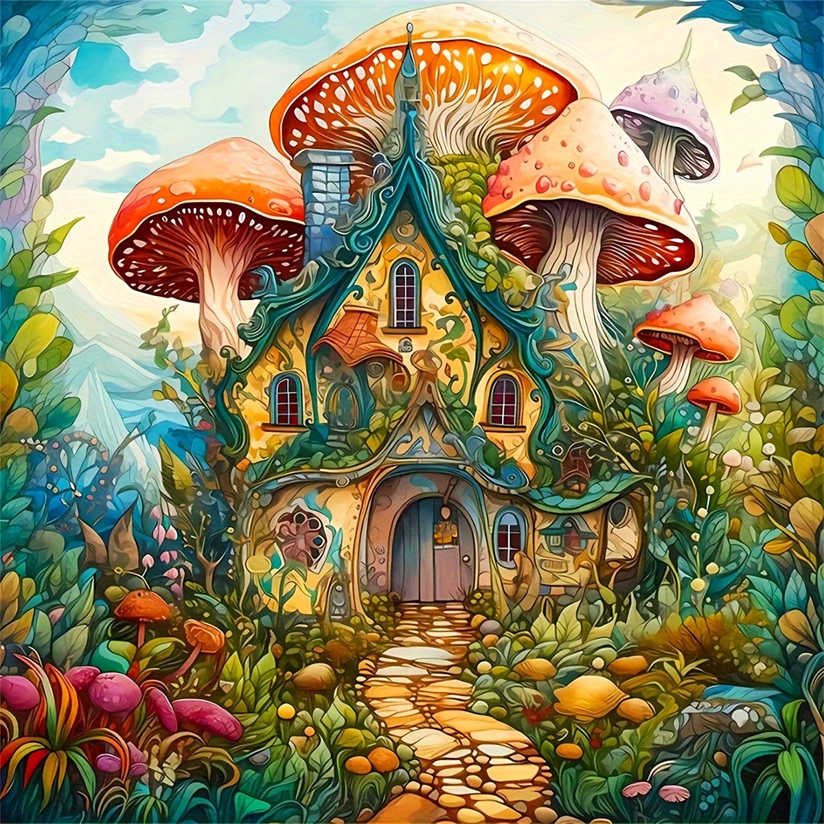 Fantasy Snail On Mushroom Diamond Painting 