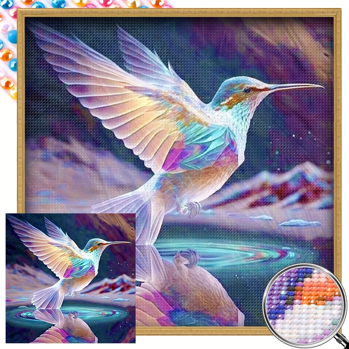 Hummingbird Water Drop Diamond Painting Kit For Adults Diy - Temu