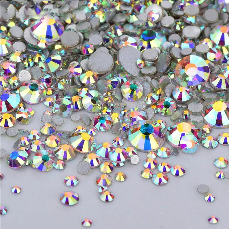 3g Set Yellow AB Resin Rhinestones, Non-Hotfix, Pointed Rhinestone (4MM)