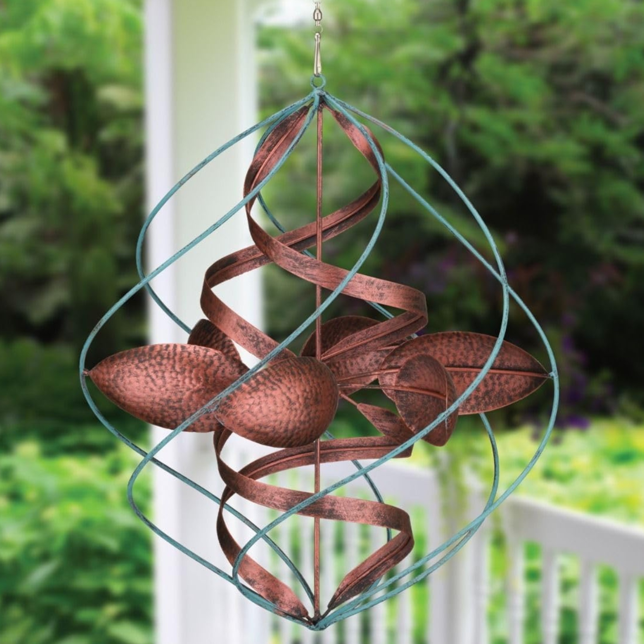Wind Spinner, Vintage Cafe Coffee Cup Coffee Bean Sugar Brown  Outdoor/Indoor 3D Durable Stainless Steel Hanging Wind Sculpture Decoration  for Garden