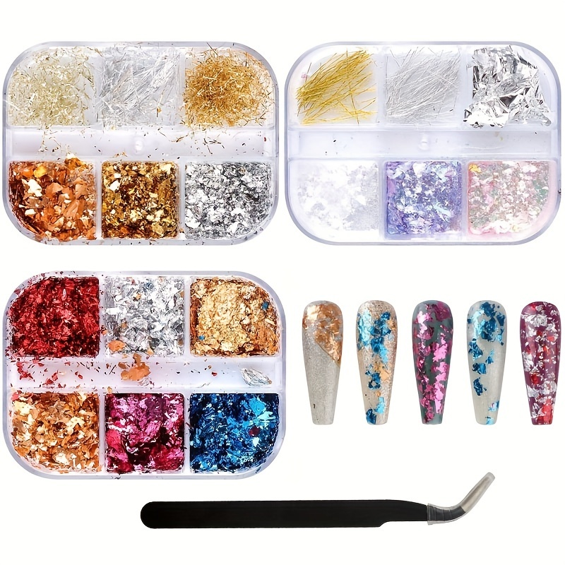 Nails With Flakes - Free Shipping For New Users - Temu Austria