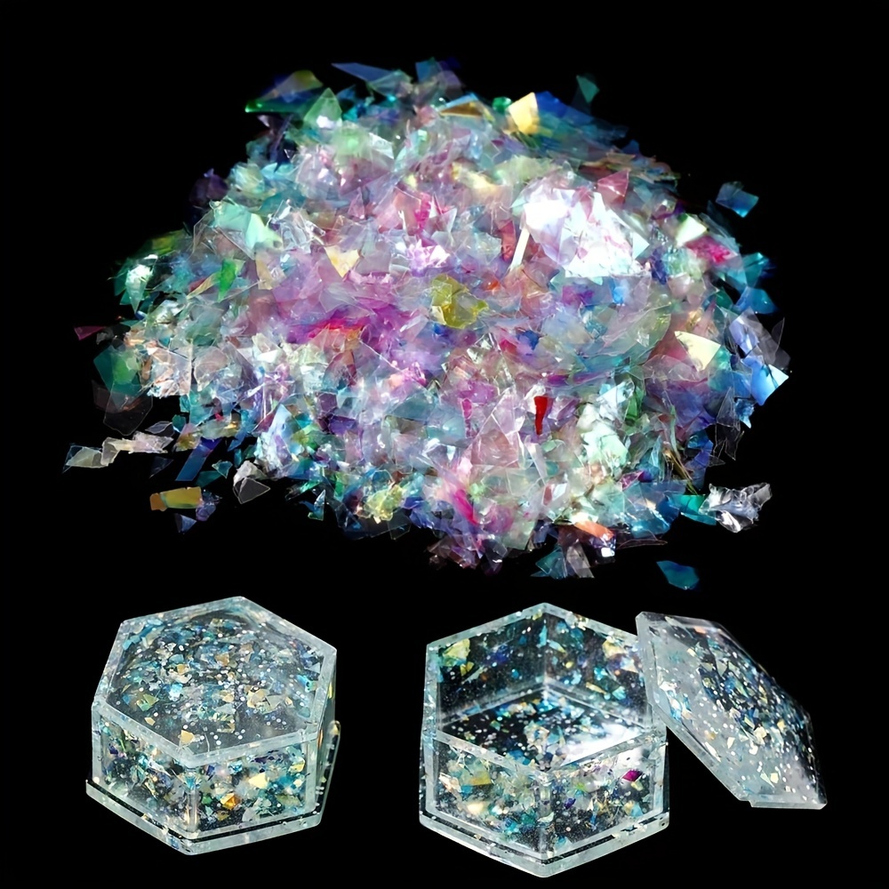 30g/bottle Crushed Glass Craft Glitter For Resin, Irregular