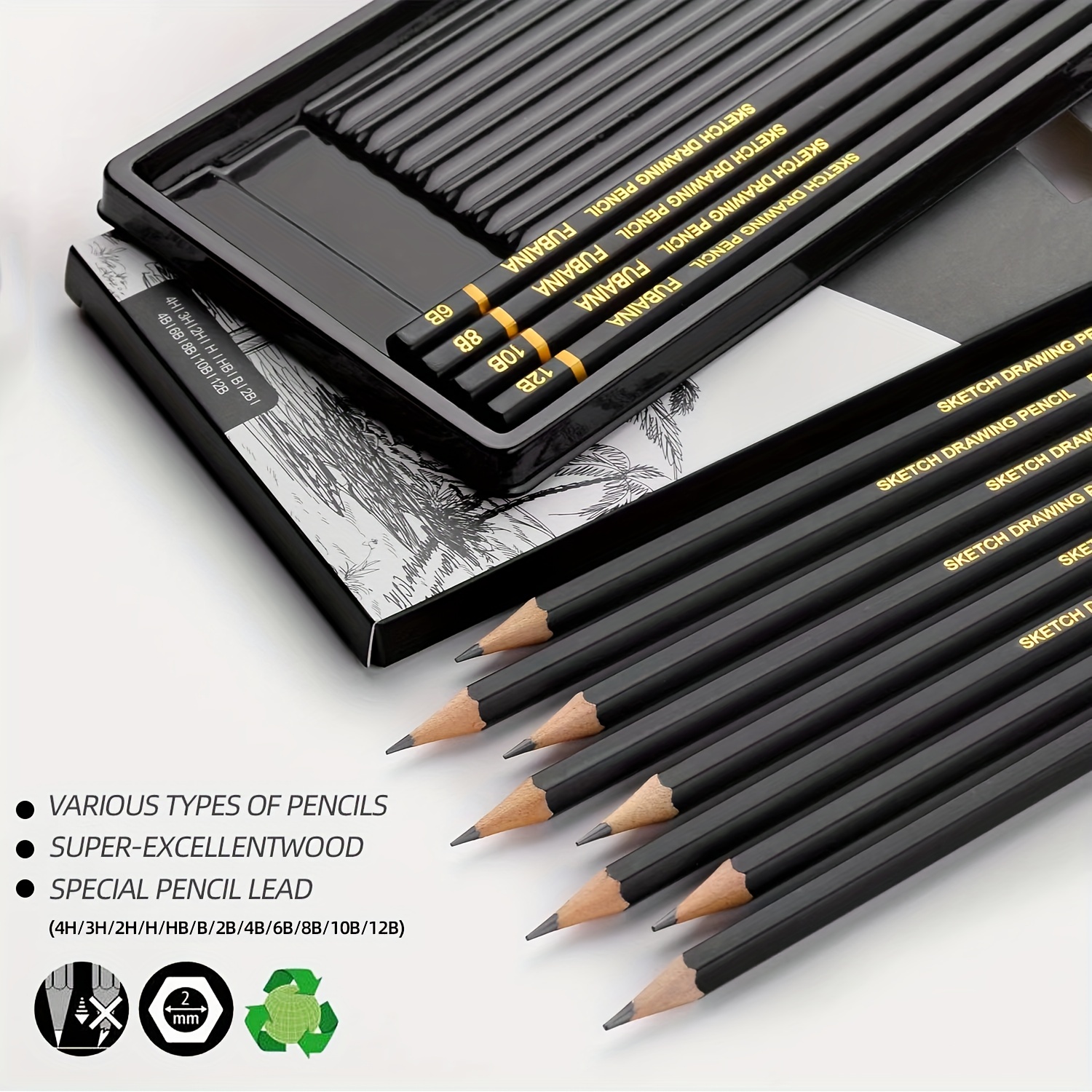 Drawing Pencils Art Kit, Drawing Pens Professional Art Graphite Charcoal  Paint Drawing Tools for Artists Students Teachers Beginners