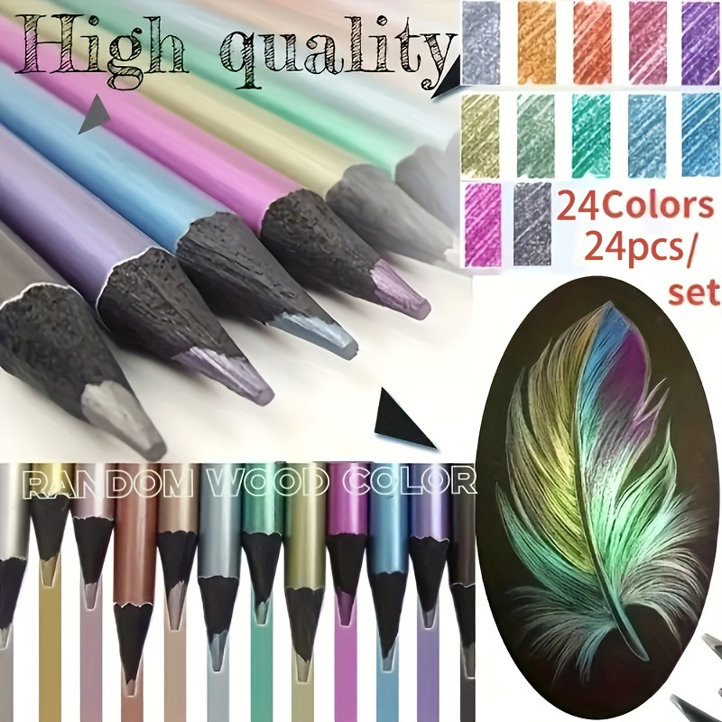 WDEC Metallic Pencils, Metallic Markers,10 Luminous Colors