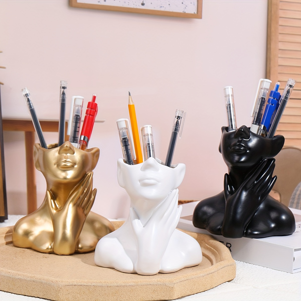 Upgrade Your Desk With This Stylish Gold Metal Pen Holder - Temu