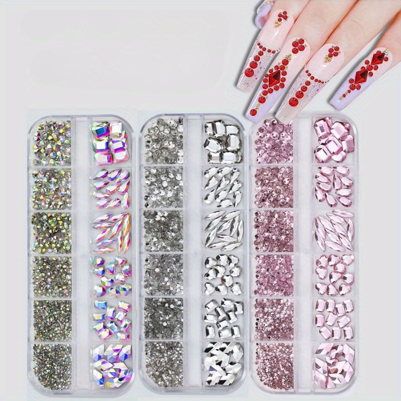 Red Nails With Rhinestones - Temu Philippines