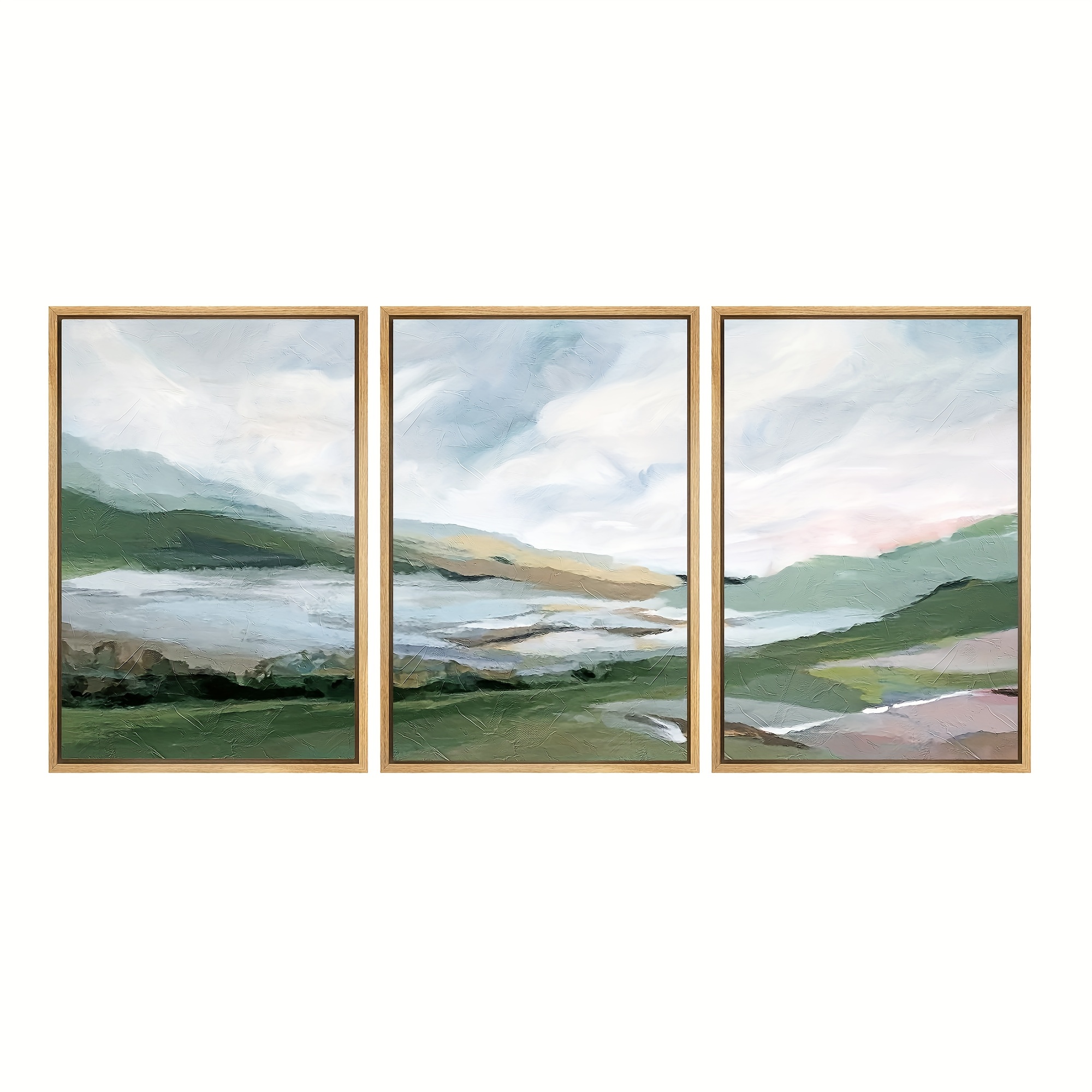 Purple Abstract Framed Wall Art, Nature Mountains Landscape Canvas Picture  Watercolor Scenic Wall Decor 24x36 Rustic Nordic Prints Painting Modern