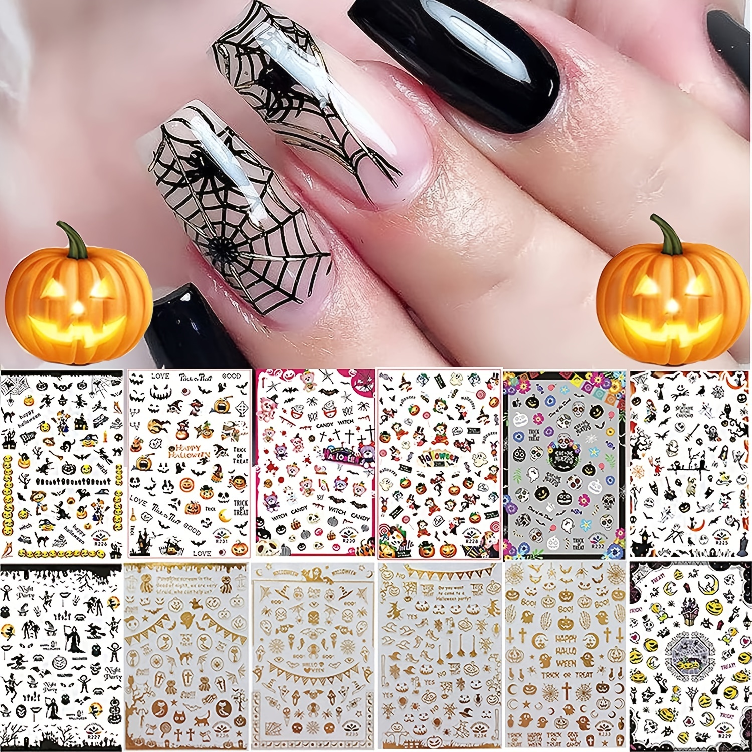 5pc Western Halloween Alloy 3d Nails Art Decorat Gold Silver Skull Spider  Hand Skeleton Charms Design Diy Nail Jewelry Accessory - Rhinestones &  Decorations - AliExpress