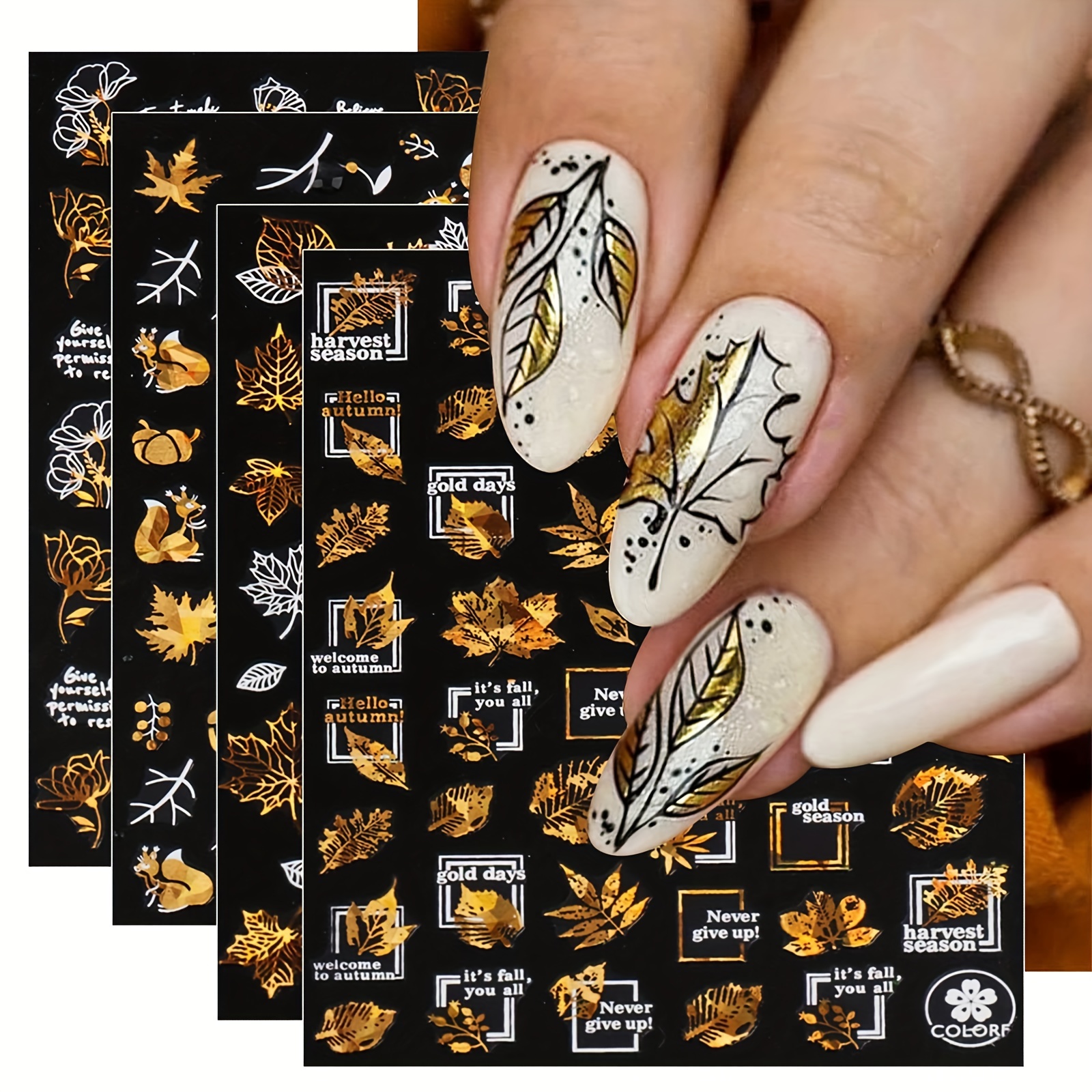 Gold metal Louis Vuitton 3D nail art decoration Nail stickers