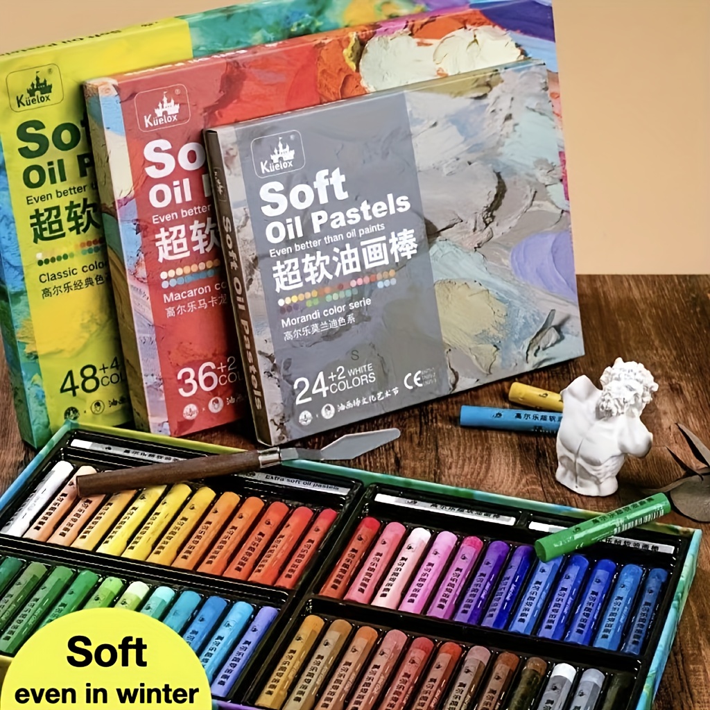 Soft Non-Toxic Oil Pastels for Artists 50 Colors Washable Drawing Pastels  Paint Crayons Sticks Set Professional Round Artist Crayons Art School