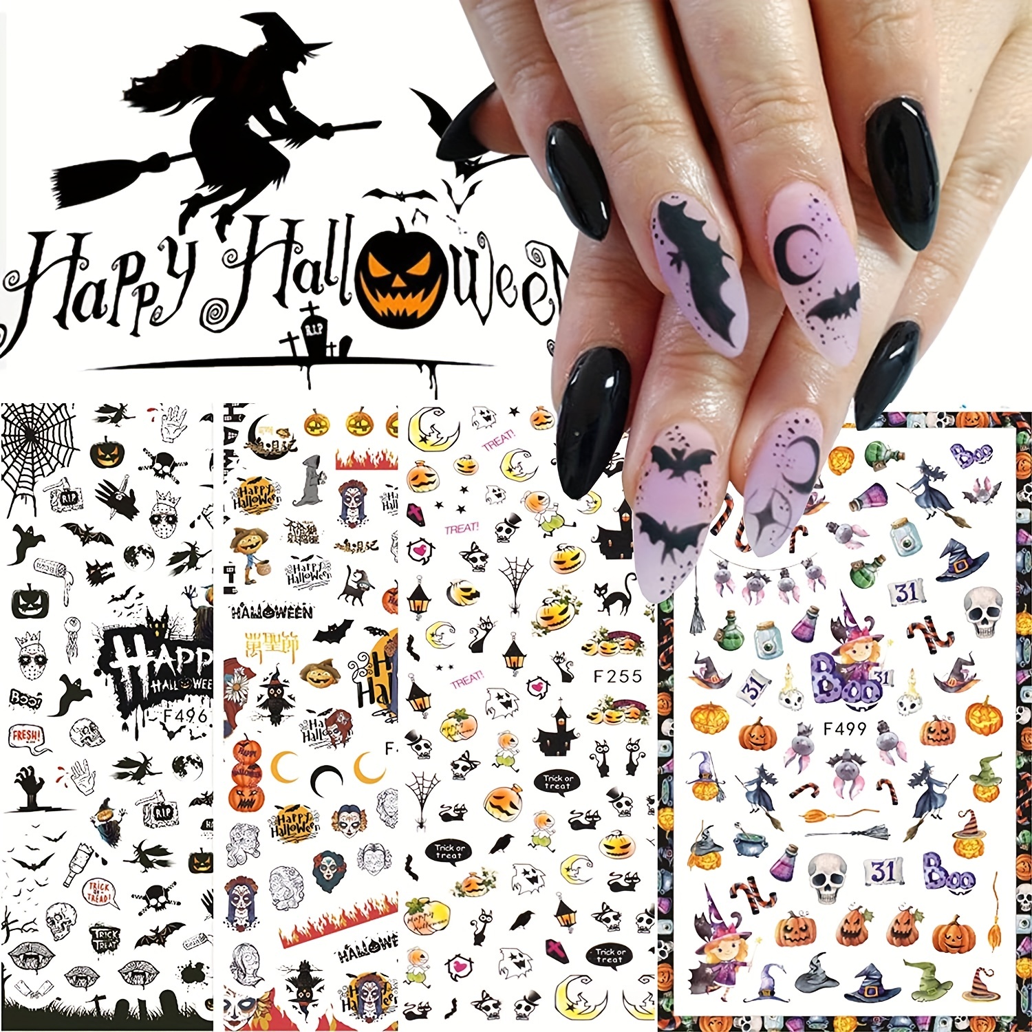 Halloween Nail Stickers - Temu