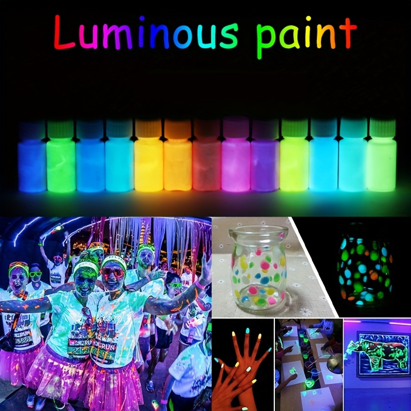Luminous Paint Glow Pigment Bright Colors Black Light Paint - Temu